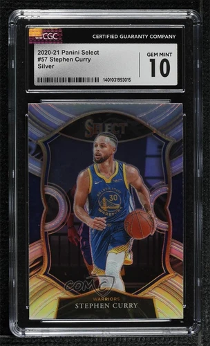 2020-21 Panini Select Concourse Silver Prizm Stephen Curry #57 CGC 10 Gem Mint