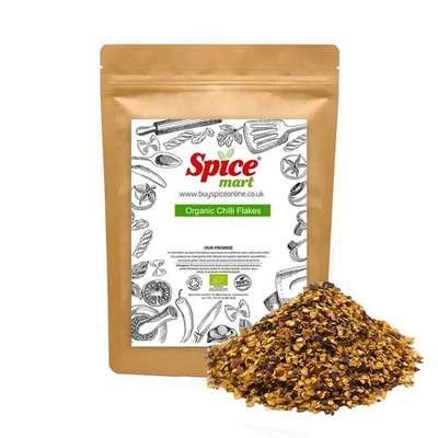 SPICE MART ORGANIC Chilli Flakes | Red Chilli Dried Crushed Premium Quality S A Certified