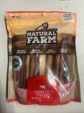 Natural Farm Odor-Free Bully Sticks - 6 Inch, 15 Count, 100 Grass-Fed Beef