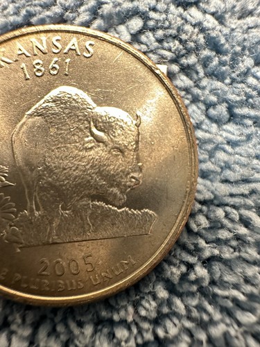 Huge die break progression on Head of Buffalo 2005P Kansas State Quarter toned - Picture 7 of 18