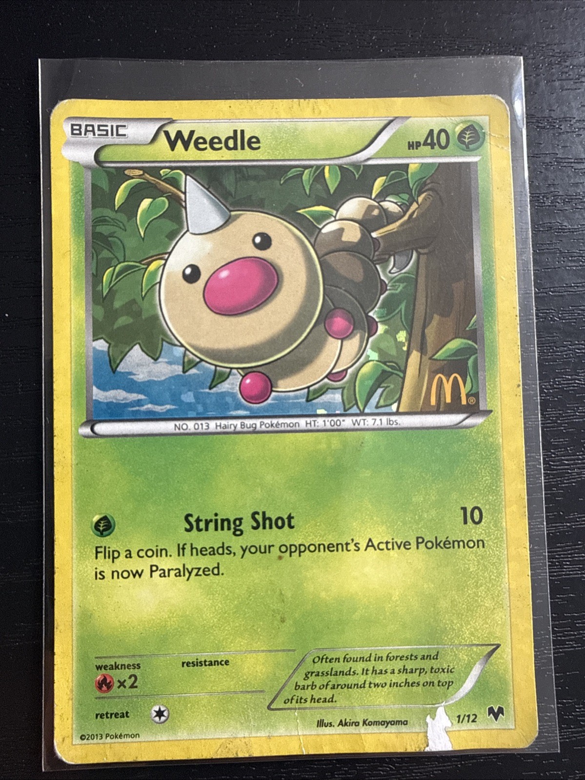 Weedle 1/12 McDonald's Holo Promo - Pokemon Card - DMG