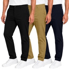 Men's Super Stretch Slim Fit Everyday Chino Pants Trousers 31" Inseam Formal