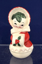 Vintage LEFTON Christmas Ceramic Snowlady Sal...