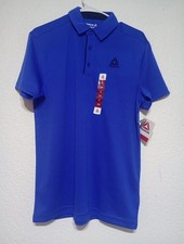 REEBOK Men  s Size S Performance Polo Shirt Short Sleeve Wicking   Dazzling Blue