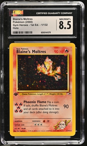 Blaine's Moltres (1st Edition) graded CGC 8.5 for sale on eBay