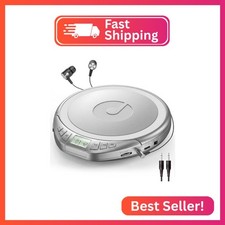 Gueray CD Player Portable with Earphones, CD Discman AUX Cable for Car Home