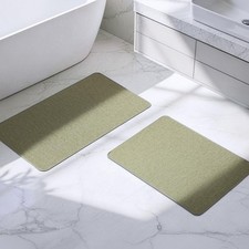 Bathroom Rugs Sets 2 Piece, Thin Bath Mat 27"x17" 30"x20"-2pack, Sage Green