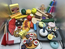 140pc Melissa  Doug Wood Food And Utensils Educational Kids Toys Pretend Cook