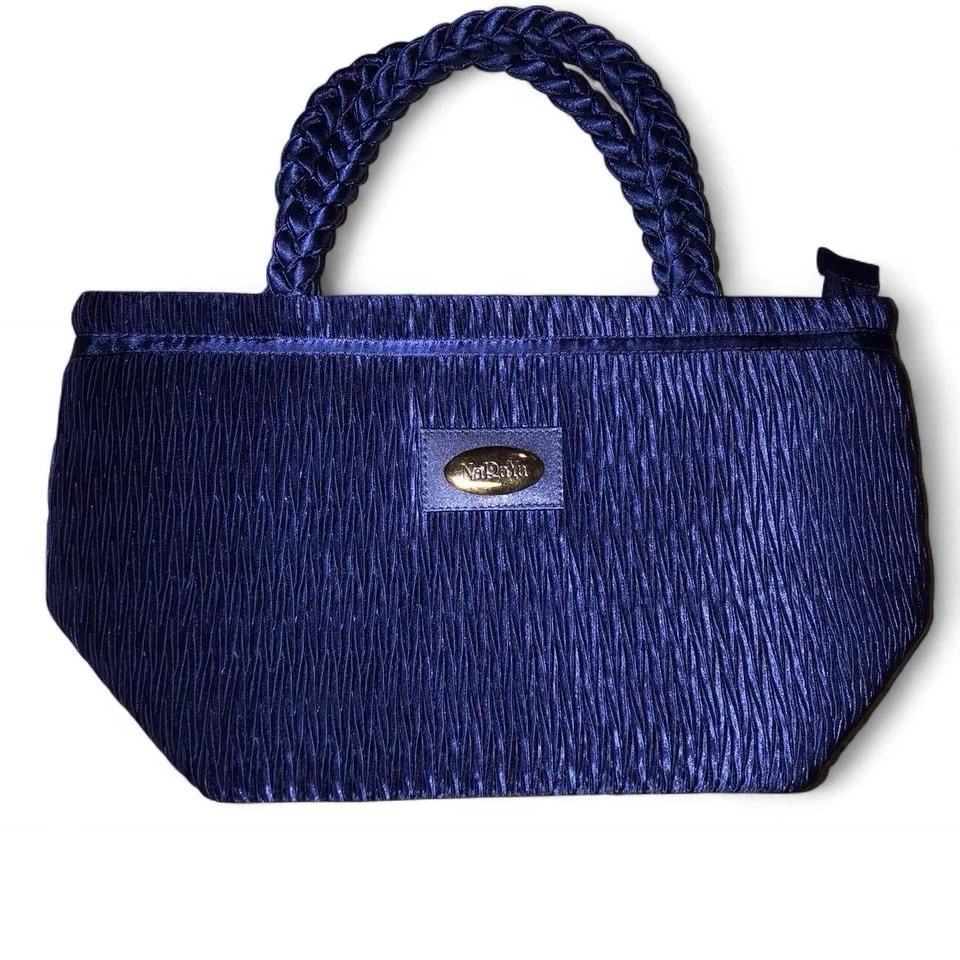 Bolsa tote NaRaYa azul marinho texturizada com alças duplas e fecho com zíper - Imagem 2 de 4