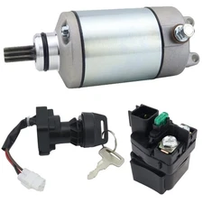 Starter Motor & Solenoid Relay & Ignition Switch for Suzuki Quadsport LT-Z400...