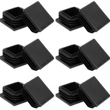 Lamellenstopfen Rohrstopfen Quadrat 25x25 mm Kunststoff Schwarz 12 St&uuml;ck