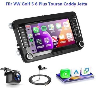 Für VW Golf 5 6 Plus Touran Caddy Jetta Autoradio Android 15 Apple Carplay KAM