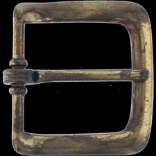Brass Western Plain Single Prong Leathercraft Pin Vtg Belt Buckle Replacement