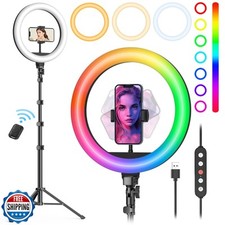 Weilisi 10" Ring Light with Stand 72'' Tall and Phone Holder,38 Color Modes S