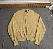Vintage 60s Sears Traditional Collection Light Brown Shaggy Mohair Cardigan