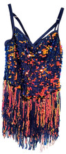 Weissman Just One Dance Cami Sequin Fringe Dress Costume Jazz Girls Sz MC 10/12
