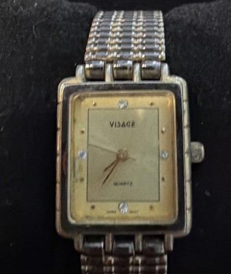 Vintage Visage ladies quartz watch diamond look markers For Parts Untested
