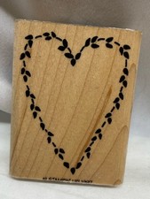 34 vintage wood-mounted rubber stamp from Stampin' Up heart-shaped wreath