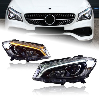For Benz CLA W117 Headlights LED Lens Beam Projector Full LED DRL 2014-2019