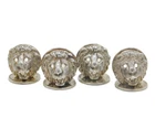 Set of Four Cast Sterling Silver Lion Mask Place Settings Vintage 1993 London