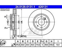 2 St. Bremsscheibe Ate 24.0126-0131.1 FüR Mitsubishi