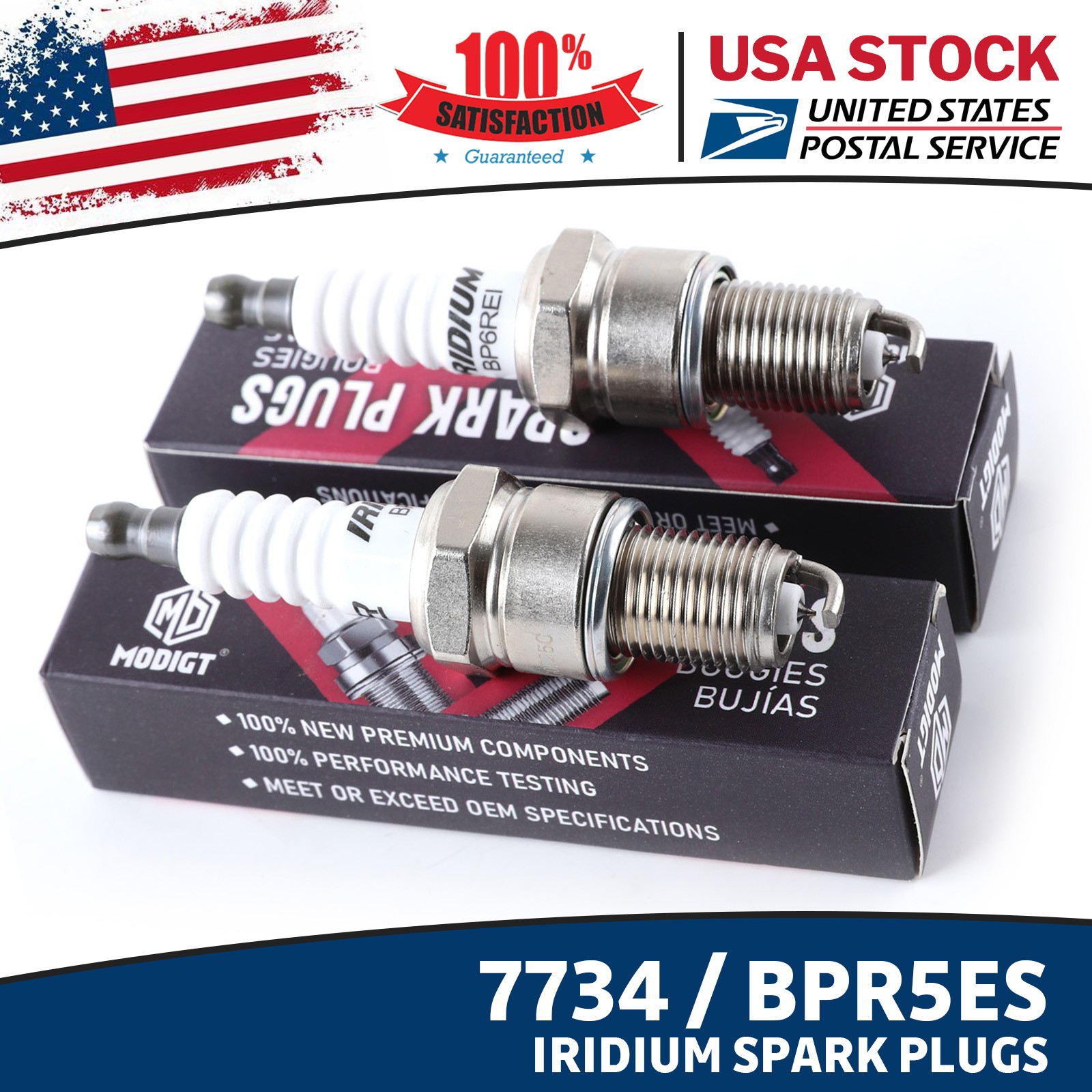 2 Pcs OEM Replacement For NGK 7734 / BPR5ES Premium Iridium IX Spark Plugs NEW