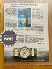 Rolex Oysterquartz Reinhold Messner Mt. Everest 1981 Vintage Ad Werbung  Reklame