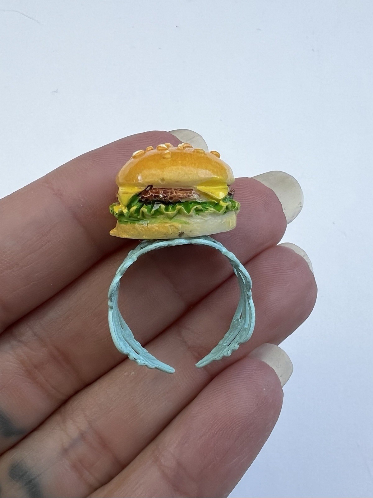 Rudy Fig Cute Adjustable Cheese Burger Ring - image 5