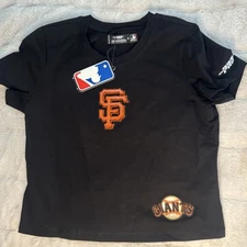 Women’s SF giants black game day classics Baby Doll Cropped T-Shirt