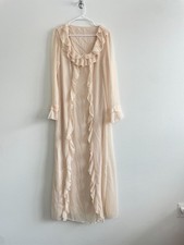 Shein Dress Women L Cream Maxi Romantic Femme Ruffle Ethereal Angelic Victorian