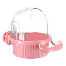 1-Pack Versatile No Mess Bird Feeder for Cage with Water Dispenser, Pink