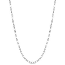 AMOUR 2mm Diamond Cut Figaro Chain Necklace In Sterling Silver, 18 In