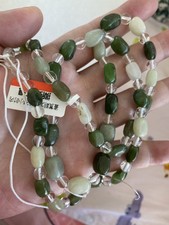 NEW HIGHEND*RARE*GORGEOUS FREE FORM SHAPE HETIAN GREEN JADE稀有天然和田玉碧玉 NECKLACE
