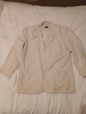 Camel Active Men's Blazer/Chore Jacket Beige, Linen Blend, 46"