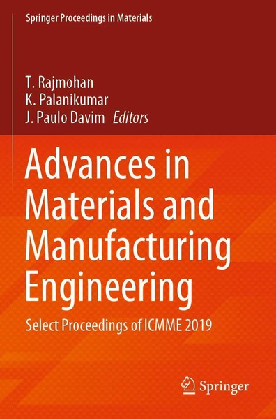 T. Rajmohan (U. A.) | Advances In Materials And Manufacturing Engineering | Buch-image