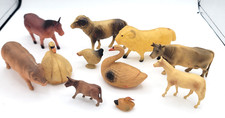 Vintage Celluloid Animals Lot Of 11 Various Sizes and Animals. Ram, Cow, Duck ..