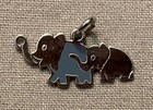 LITTLE ELEPHANTS Jewelry Charm or Pendant - Pewter & Enamel Flat Charm ¾"x ⅜" — photo 2