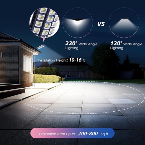 Commercial Solar Street Light 598LED Outdoor Dusk to Dawn Super Bright Road Lamp - Picture 7 of 8