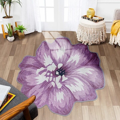 Modern Irregular Flower Carpets Round Carpet Bedside Art Floor Mats Area Rugs - Picture 34 of 37
