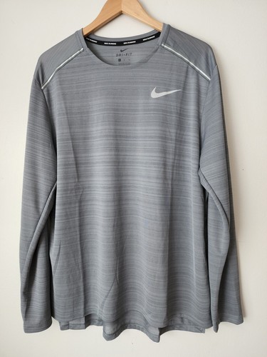 Nike Dri-FIT Miler Size 2XL Men's Long-Sleeve Running Top CU0318 085 Nwt