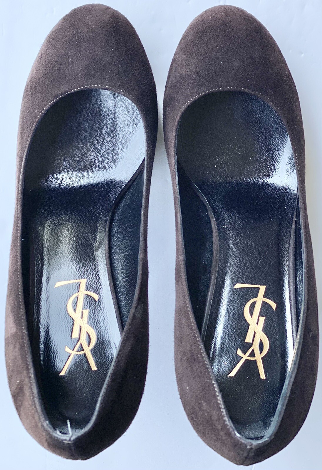 Décolleté in pelle scamosciata marrone Yves Saint Laurent Tribute tacchi a stiletto taglia 35 5 usate