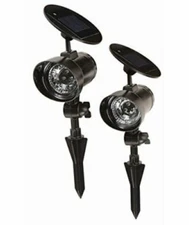 NEW One Stop Gardens 2pc SolarSpotlight Outdoor LED Lights