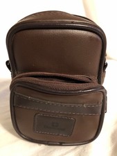 Vtg Diamond Leather 35mm Camera Bag Case Brown DM-5. 2 Zipper. Button Snap Belt