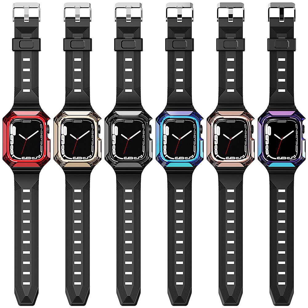 TPU Sport Band Strap + Case for Apple Watch Series 9 8 7 6 5 SE 40/44/41/45mm