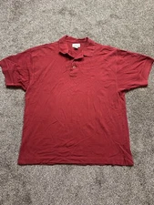 cutter & buck mens 2XL solid red polo shirt sleeve shirt
