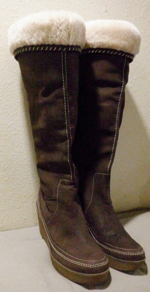 Botas hasta la rodilla Juicy Couture marrón cuña talla 7M Foto 2 de 4