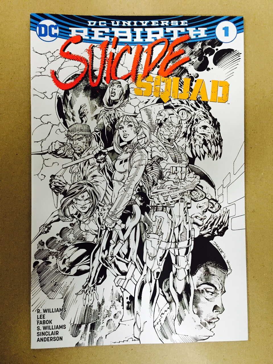 SUICIDE SQUAD #1 REBIRTH NYCC RETAILER SKETCH VARIANT JIM LEE(2016 ...