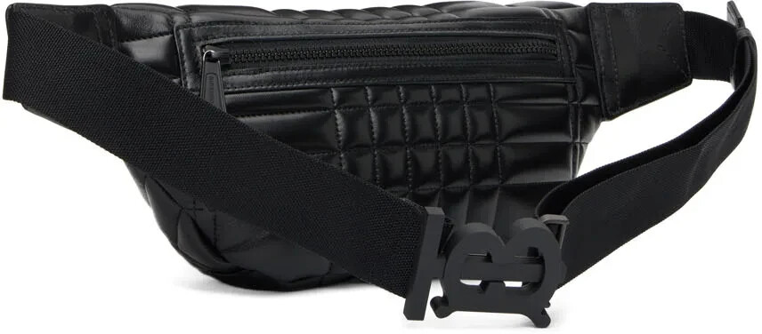 【BURBERRY】SONNY BELT BAG BURBERRY Black Sonny Leather TB Quilted Belt Bum Bag