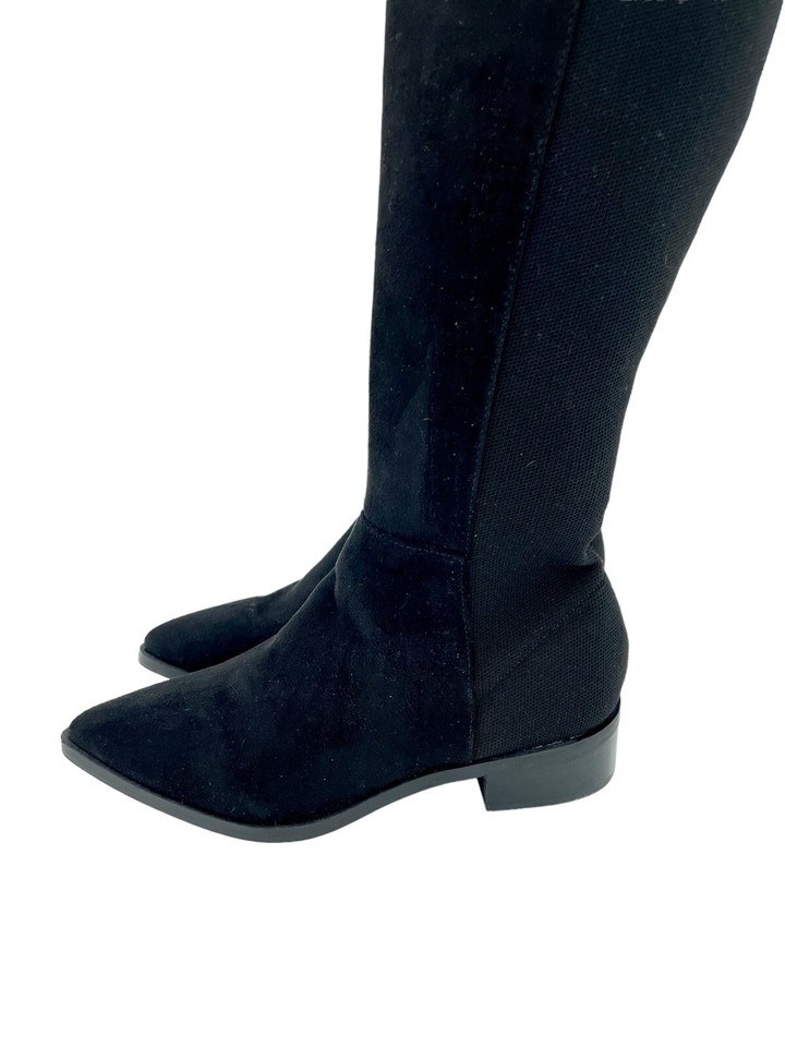 Steve Madden Jolly Black Faux Suede Over the Knee Riding Boots SZ 6 New