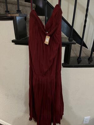 earthbound brown dress Trading Co Red Mumu Pullover Long Maxi XL bow color:pink Fully lined _upsell_everyday-tote-coffee-brown Maje Flowy ruffled maxi